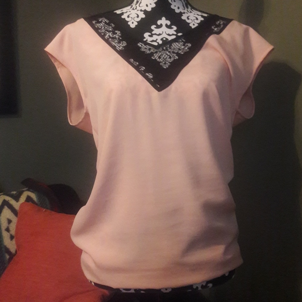 Rose and black lace top